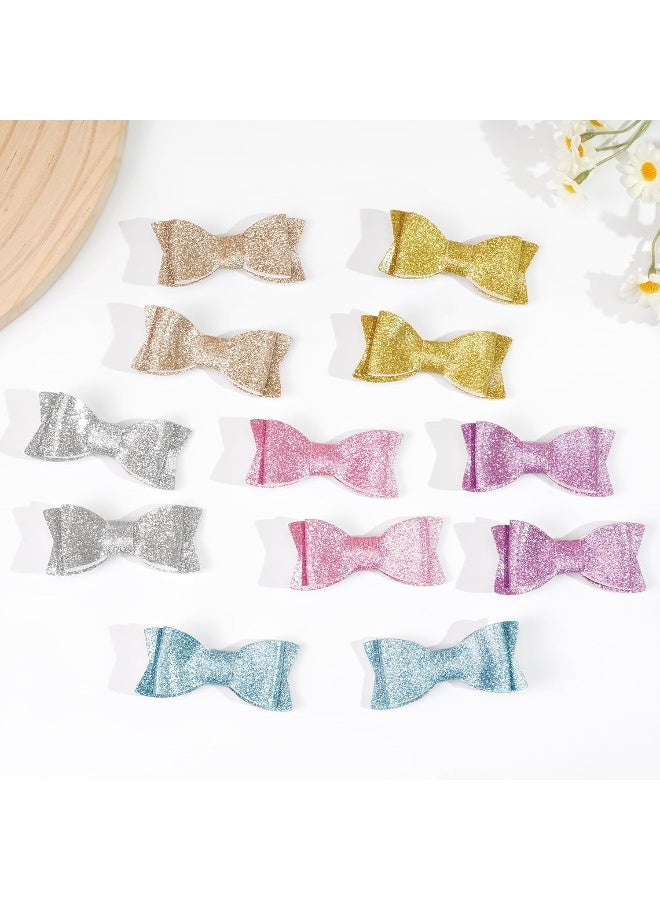 CellElection 30PCS 2.75'' Baby Girls Pigtail Bows Sparkly Sequin Glitter Hair Bows With Alligator Clips Hair Barrettes Accessory for Girls Toddlers Kids Teens - Image 5
