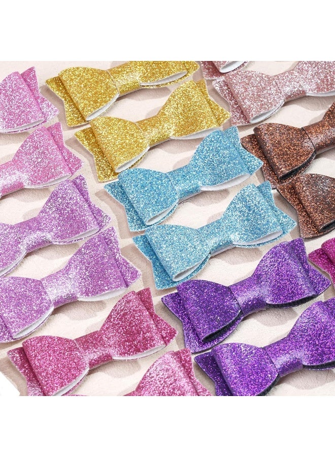CellElection 30PCS 2.75'' Baby Girls Pigtail Bows Sparkly Sequin Glitter Hair Bows With Alligator Clips Hair Barrettes Accessory for Girls Toddlers Kids Teens - Image 2