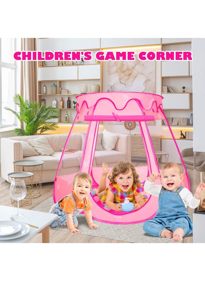 Volscity - Pop Up Princess Tent With 50 Balls,Ball Pit With Star Lights For 1 2 3 Year Old Girl Birthday Gift,Princess Toys For Toddlers With Carrying Bag,Play Tent For Kids Indoor|Outdoor - Image 1
