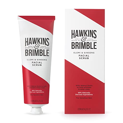 Hawkins & Brimble - Facial Scrub for Mens, 125ml - Mens Grooming Face Scrub Exfoliator and Deep Clean for Mature and Sensitive Skin - Pre Shave Lotion for Improve Shaving with Elemi and Ginseng Scent - Image 4