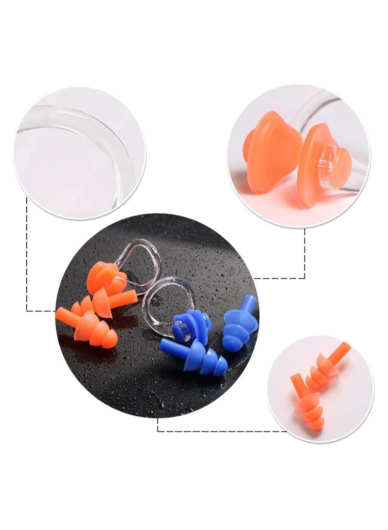 4 Sets Waterproof Silicone Swimming Earplugs Nose Clip Plugs,Ear  Nose Protector Swimming Sets Box Package - Image 2