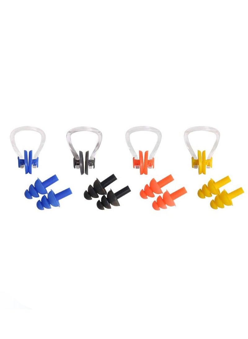 4 Sets Waterproof Silicone Swimming Earplugs Nose Clip Plugs,Ear  Nose Protector Swimming Sets Box Package - Image 1