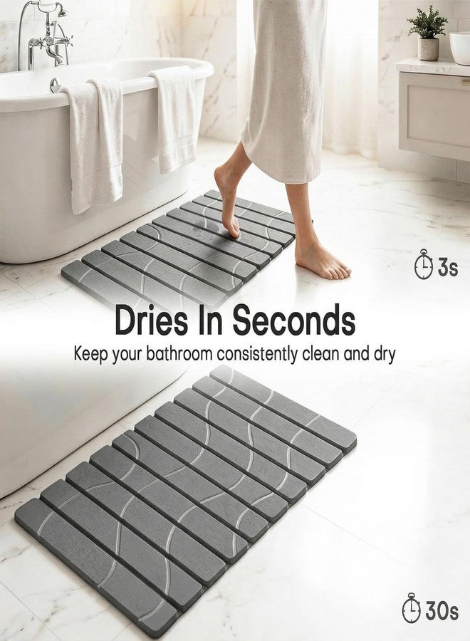 Linidcoud Foldable Stone Bath Mat, Non Slip Large Diatomaceous Shower Mat, Super Absorbent Quick Drying Stone Mat for Bathroom Kitchen Floor Counter Sink,Easy to Clean & Store (24" x 16" Dark Gray) - Image 4