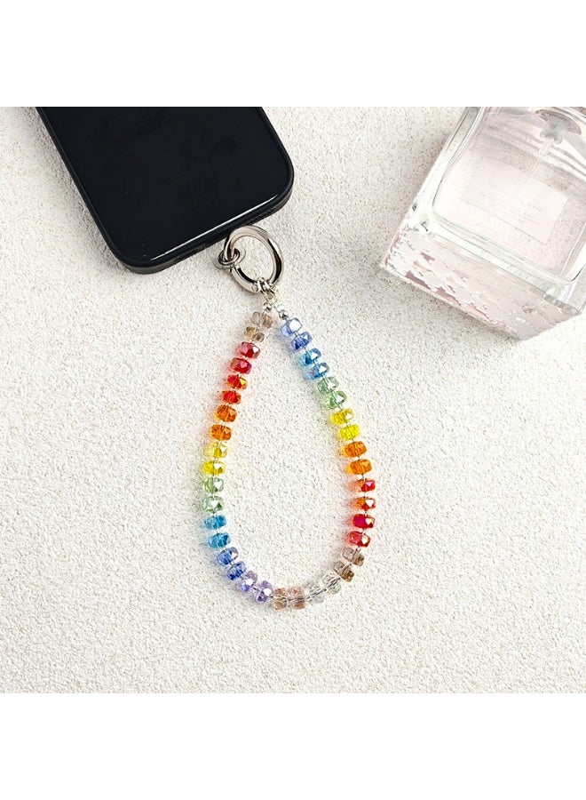 NIBEMINENT Phone Charm/ Chain Strap for Women Girls, Crystal Beaded Necklace Cell Phone Case Lanyard Wrist Strap