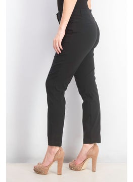 Tchibo Women Regular Fit Plain Skinny Pants, Black  - Image 3