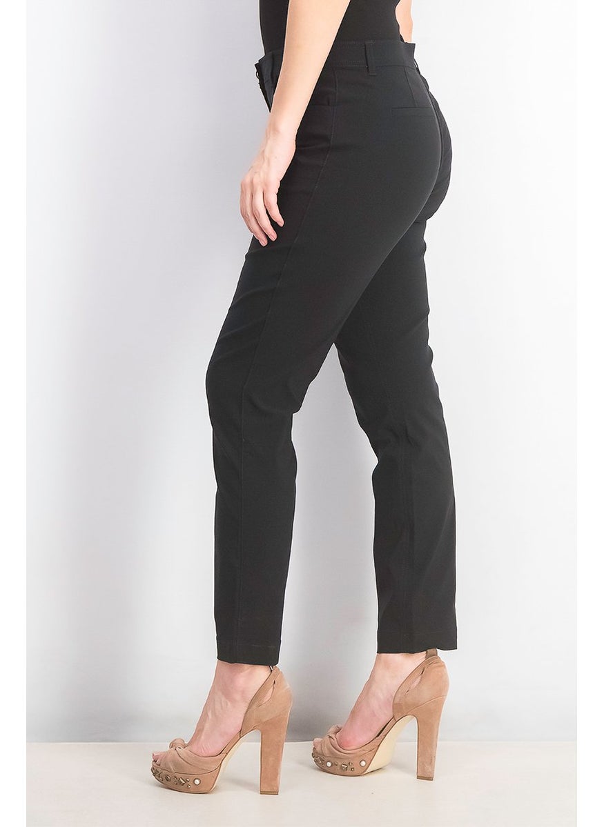 Tchibo Women Regular Fit Plain Skinny Pants, Black  - Image 3