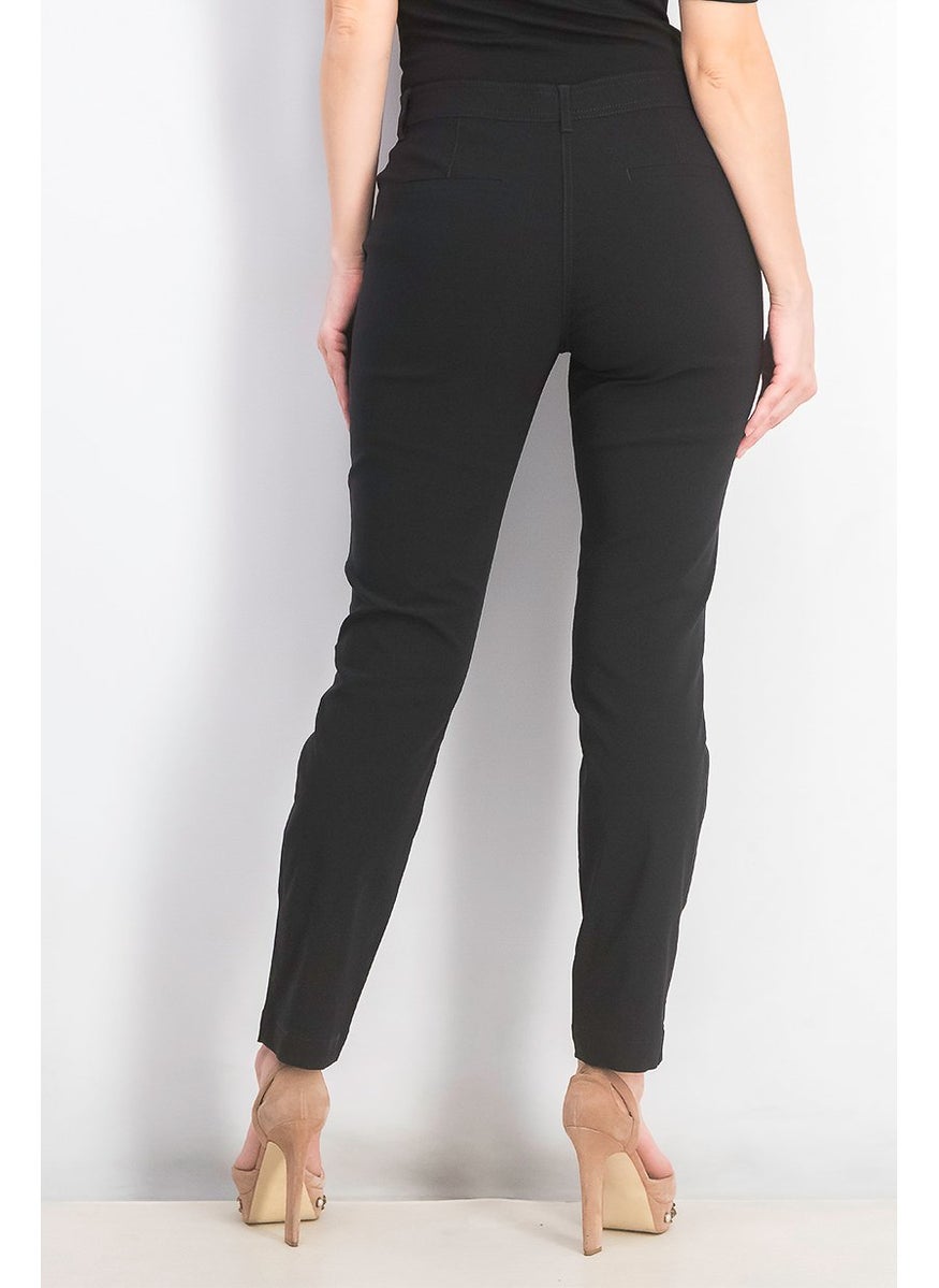 Tchibo Women Regular Fit Plain Skinny Pants, Black  - Image 4
