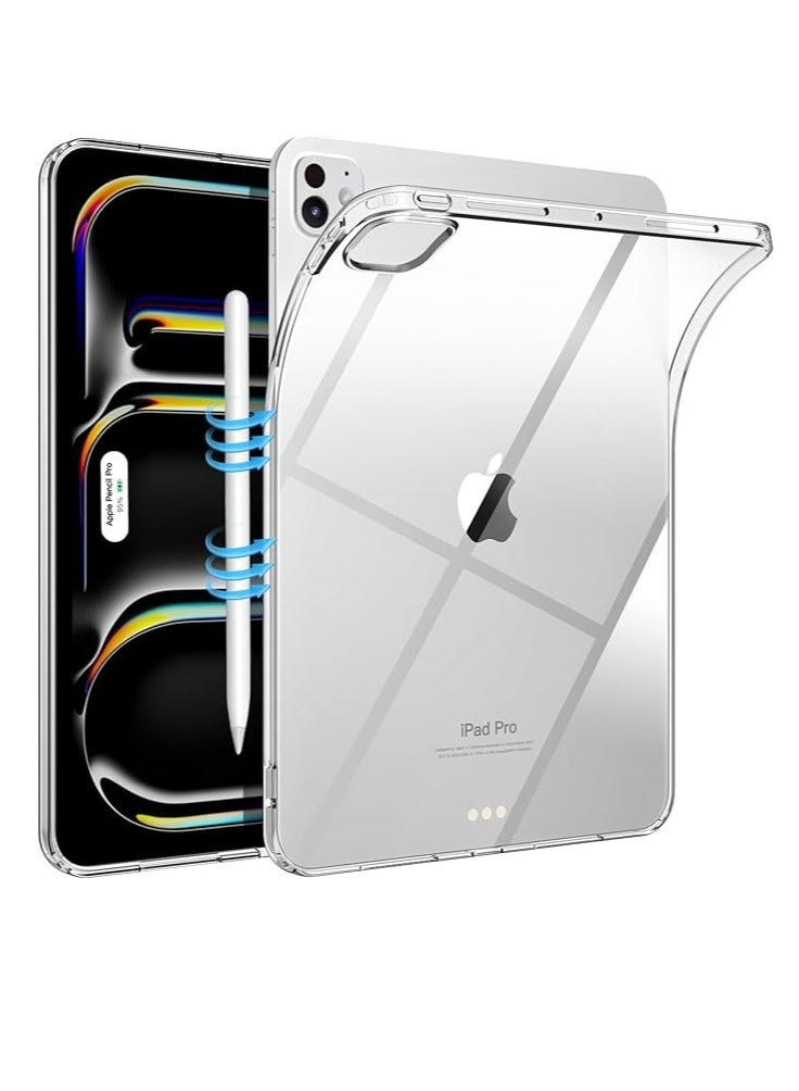 for iPad Pro 11 inch (M4) 2024 Case Clear, Slim & Lightweight TPU Transparent Back Protective Cover for All-New iPad Pro 11 inch Tablet, Clear