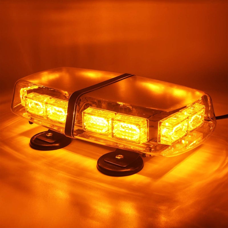 LINKITOM Rooftop LED Strobe Lights - 72 LED High Intensity Emergency Flashing Warning Light with Strong Magnet Base for 12-24V Vehicles (Amber) - Image 2