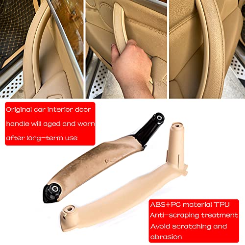 CHUANGHUI Car Door Handle for BMW X5 X6 E71 E70 2007-2013 Interior Door Handles Replace Cover Car Door Handle Accessories (Beige) - Image 2