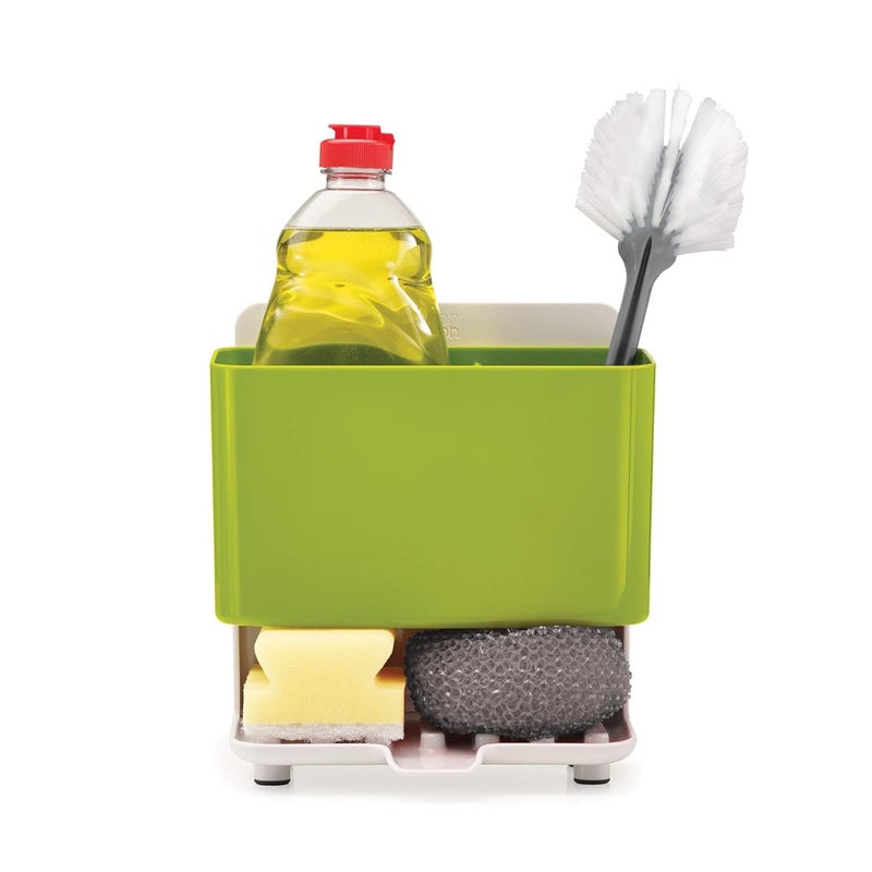 calldrishe Kitchen Counter Sink Draining Rack Plastic Kitchen Sink Organizer Sponge Holder with Drain Tray Kitchen Sink Caddy Sink Drainer Rack Dishwasher Safe Random Colour - Image 3
