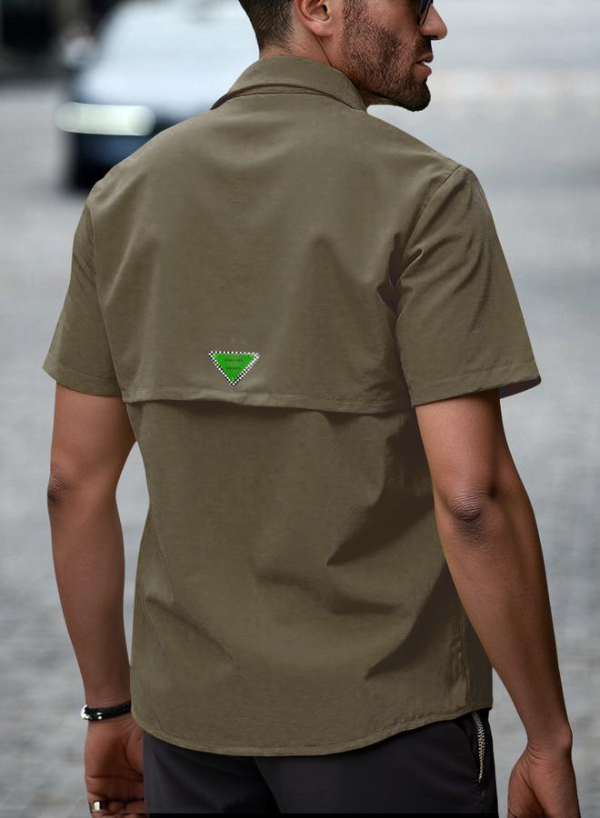 Take Two Men Casual Utility Work Shirt With Flap Pocket - Image 2