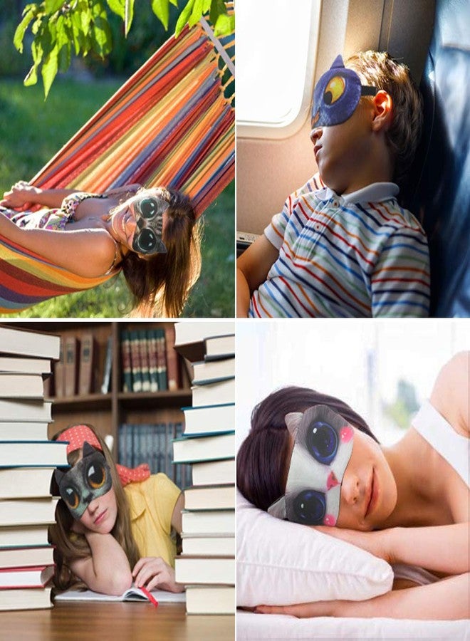 HYCLES Sleep Mask for Kids Sleeping Eye Cover Cute Cartoon Animal Funny 8 Pcs Blindfold Eyeshade for Men Women Plane Travel Game Nap Night Sleeping - Image 3