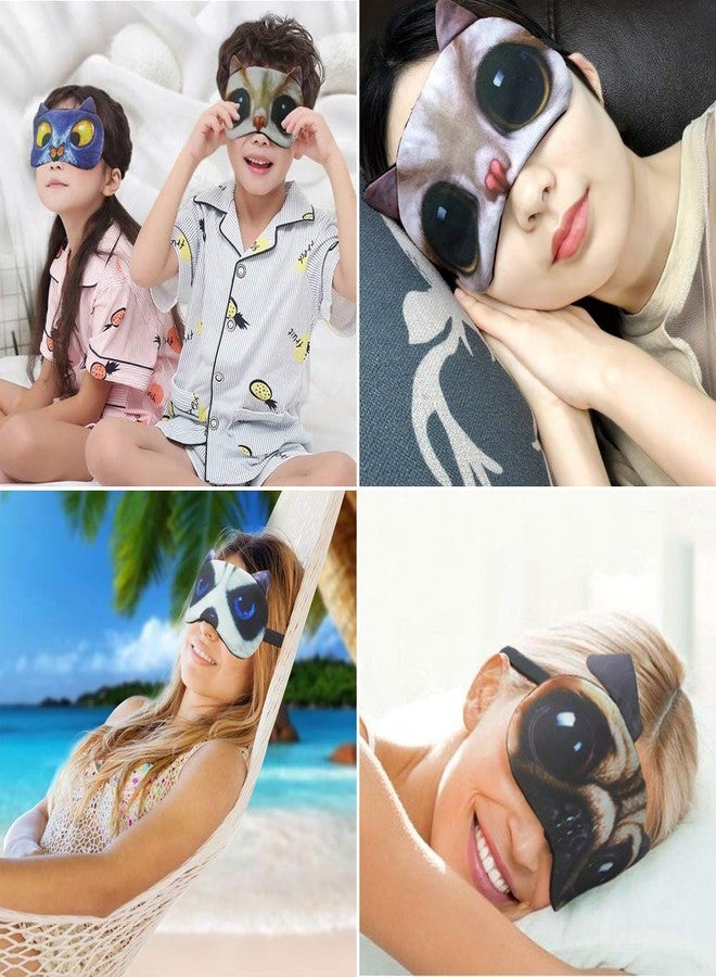 HYCLES Sleep Mask for Kids Sleeping Eye Cover Cute Cartoon Animal Funny 8 Pcs Blindfold Eyeshade for Men Women Plane Travel Game Nap Night Sleeping - Image 4
