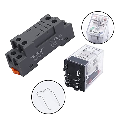 TWTADE/AC 220V Electromagnetic Power Coil Relay 10A 8 Pins DPDT 2NO 2NC with Indicator Light and Socket Base -YJ2N-LY - Image 2