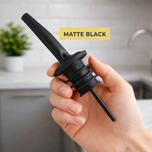 Mlle Label Olive Oil & Vinegar Dispenser Bottle Set with Stainless Steel Pourer, Funnel & Labels - Glass Kitchen Oil Cruet - Dispenser Bottle for Coffee Syrup, Soy Sauce, Cooking Sauces & More - 500ml - Set of 4 - Image 3