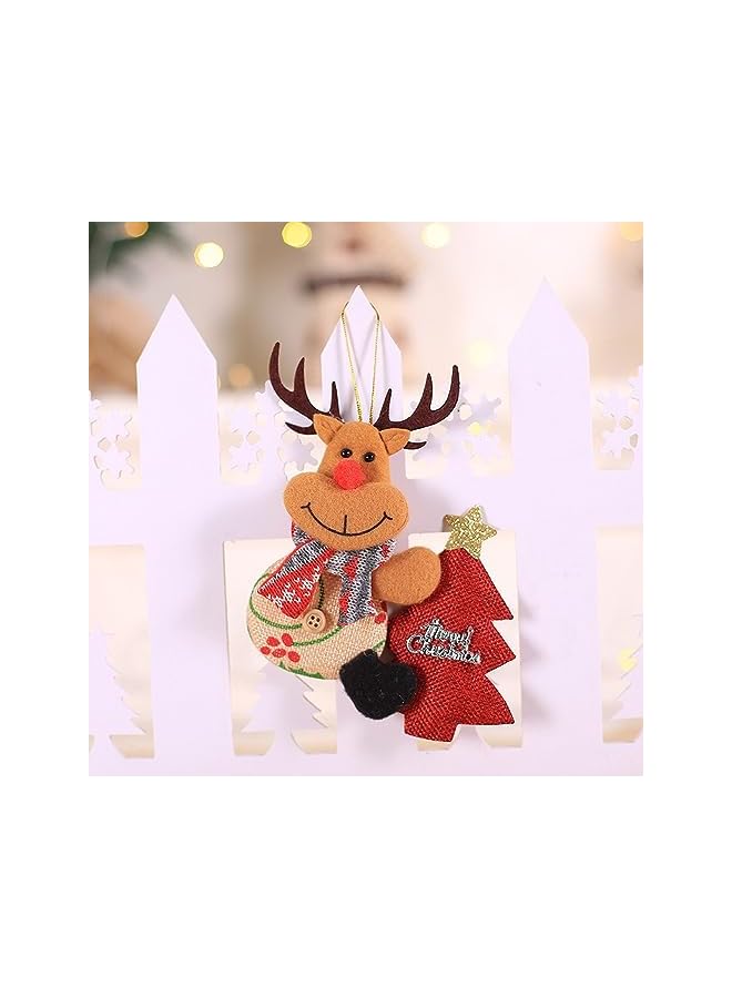 The Bros 4 قطع زينة شجرة عيد الميلاد - زينة قماش معلقة مع خطافات، زينة عيد الميلاد للمنزل والمكتب - Image 5