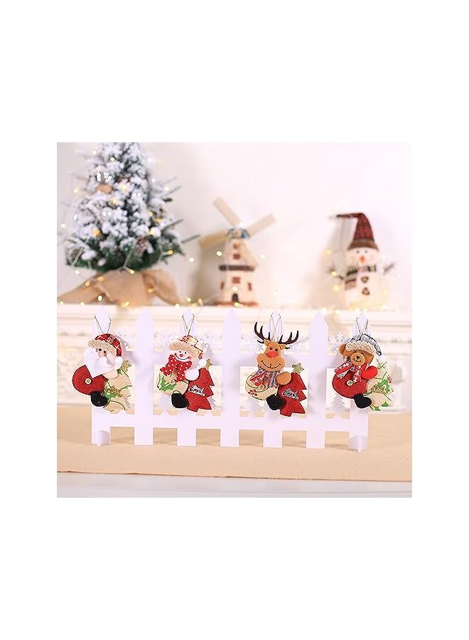 The Bros 4 قطع زينة شجرة عيد الميلاد - زينة قماش معلقة مع خطافات، زينة عيد الميلاد للمنزل والمكتب - Image 3