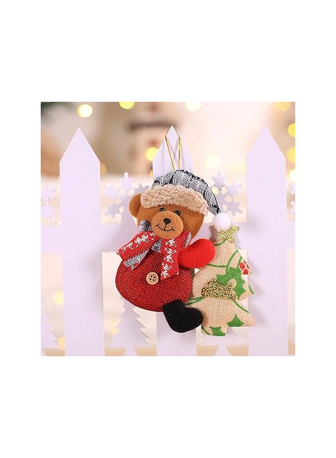 The Bros 4 قطع زينة شجرة عيد الميلاد - زينة قماش معلقة مع خطافات، زينة عيد الميلاد للمنزل والمكتب - Image 4