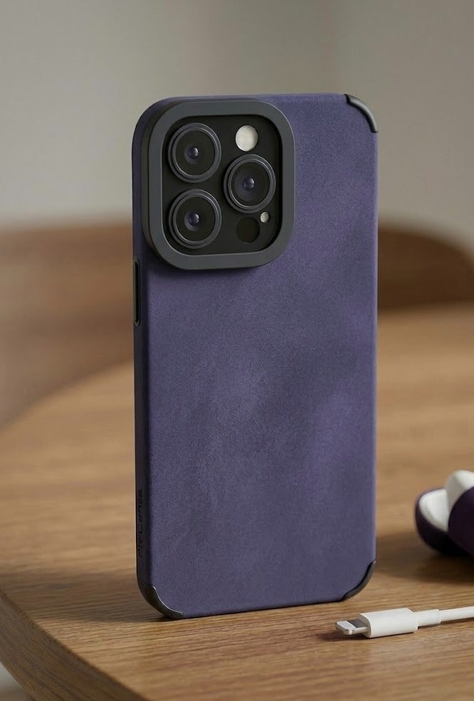 Jomo Store Luxury PU Leather iPhone 14 Pro Max Case – Shockproof Lambskin Protective Cover for Men & Women, with Camera Lens Protection, Slim & Durable, Anti-Scratch & Impact-Resistant - Image 1