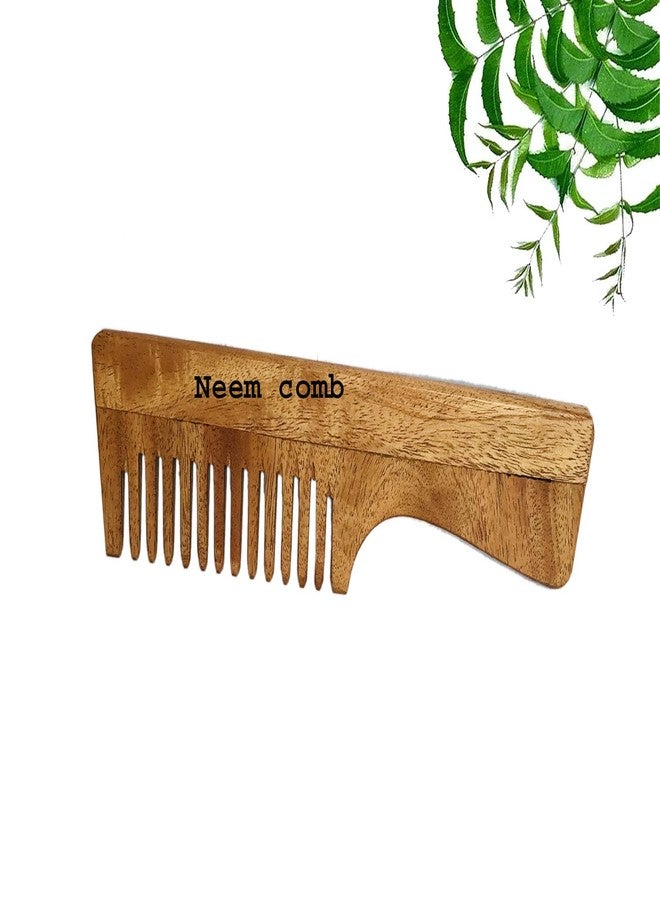 Arooman™ Neem Wood Hair Comb,Comb for unisex, Pack_01, Color_ Brown - Image 2
