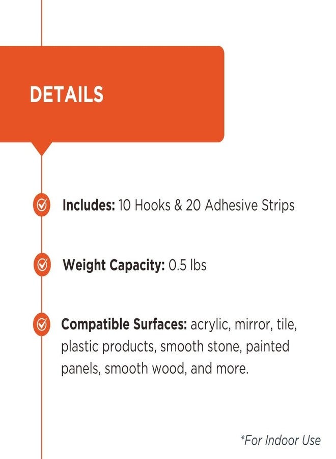 Black+Decker Wire Toggle Wall Hooks, Quick Stick Adhesive, Removeable, 10 Wall Hooks, 20 Adhesive Strips, Hang Decorations Without Damaging Walls, up to 0.5 lb., Clear - Image 3