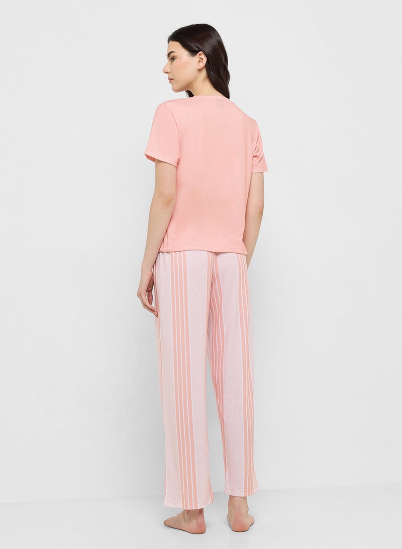 Ginger Cotton Cherry T-Shirt & Pyjama Set  - Image 2