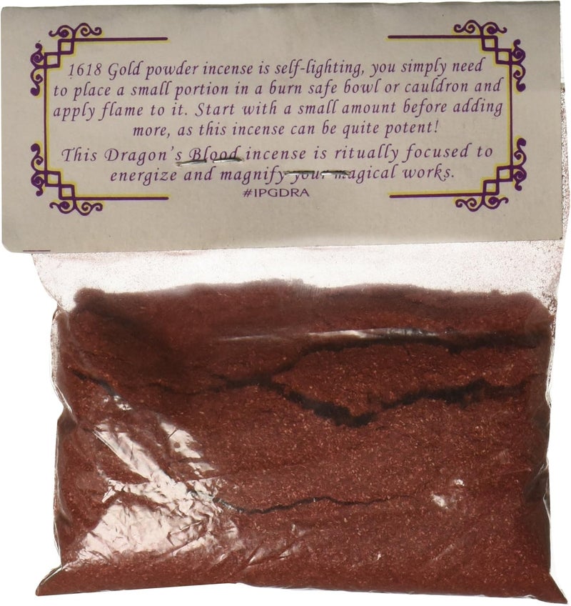 AzureGreen Dragon's Blood Powder Incense 1618 Gold - 1 oz - Image 2