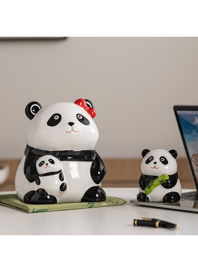 Generic Dongnot Panda Ceramic Ornaments Internet Celebrant Piggy Bank Cartoon Cute National Treasure Living Room Desktop Jewelry Personalized Piggy Bank-Color:Fubao Panda [large Size] Delivery Cloth Mat  - Image 3