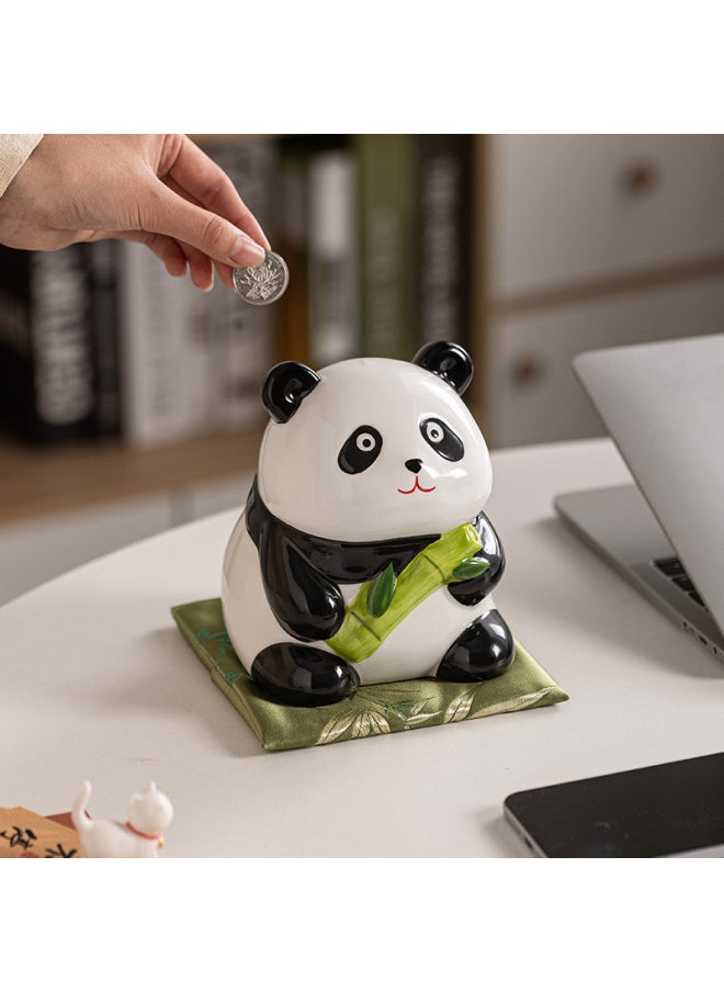 Generic Dongnot Panda Ceramic Ornaments Internet Celebrant Piggy Bank Cartoon Cute National Treasure Living Room Desktop Jewelry Personalized Piggy Bank-Color:Fubao Panda [large Size] Delivery Cloth Mat  - Image 4