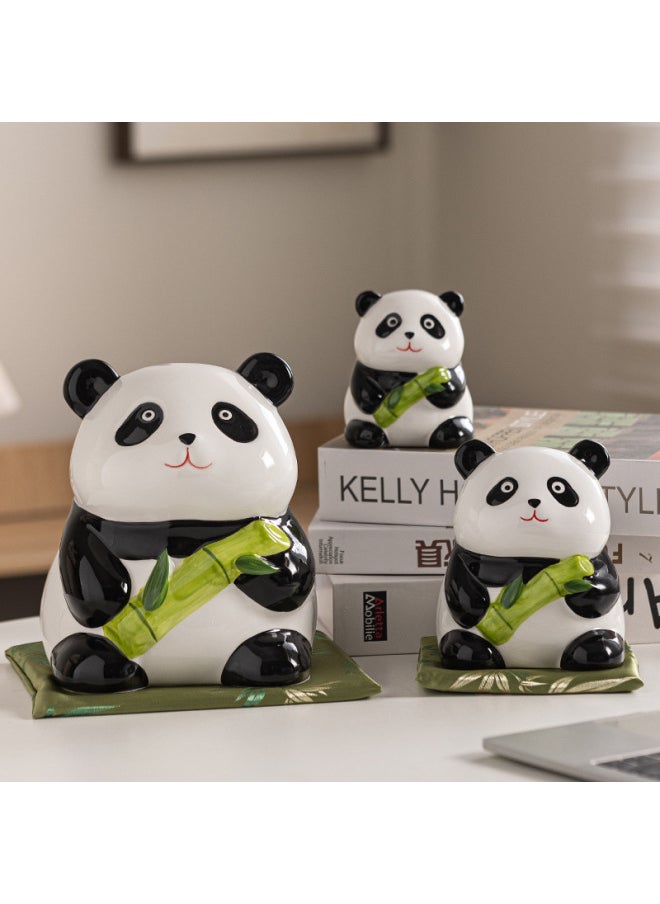 Generic Dongnot Panda Ceramic Ornaments Internet Celebrant Piggy Bank Cartoon Cute National Treasure Living Room Desktop Jewelry Personalized Piggy Bank-Color:Fubao Panda [large Size] Delivery Cloth Mat  - Image 2