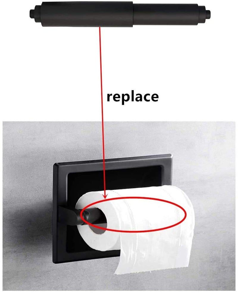 Cutelec Toilet Paper Holder Roller 2pcs Black Color Plastic Toilet Tissue Flexible Holder Replacement Bathroom Plastic Spring Loaded Insert Spindle - Image 4