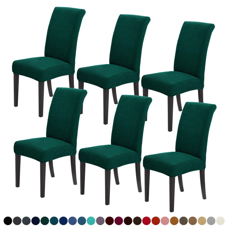 Joccun Chair Covers for Dining Room Set of 6 Dining Chair Slipcovers Stretch Dining Room Chair Covers Seat ProtectorWashable Parsons Chair Cover for HomeHotelBanquetHunter6 Pack