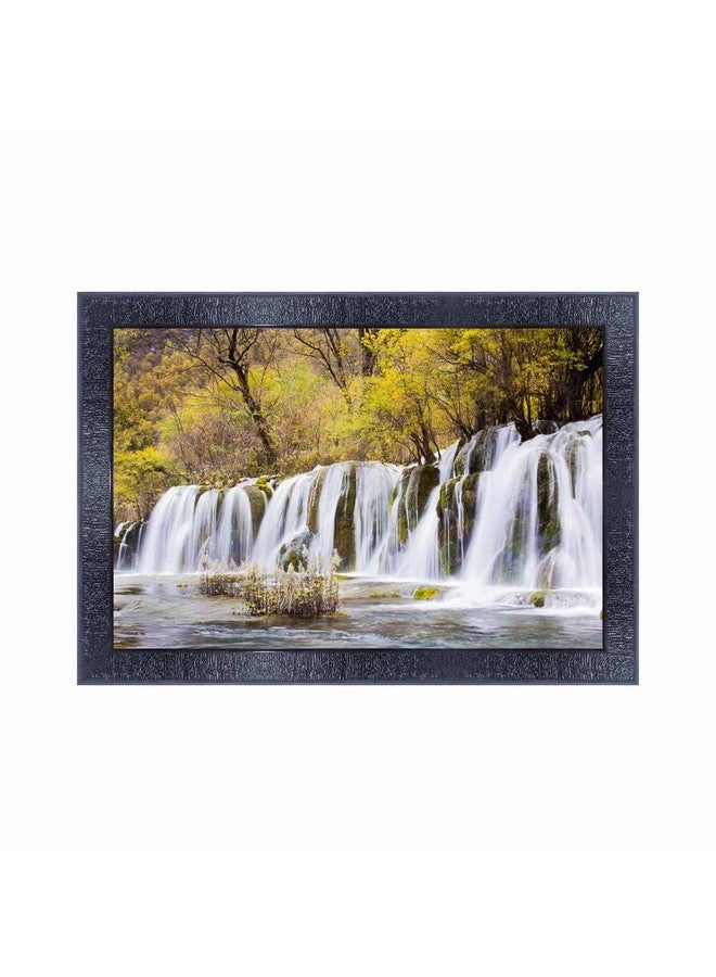 PNF Poster N Frames Vastu Waterfall Landscape Scenery Wooden Photo Frame With Acrylic Sheet | Living Room, Bedroom | Home Decoration | Best Gifting Option (10 * 14Inch,Multicolour,Synthetic) 13326 - Image 1