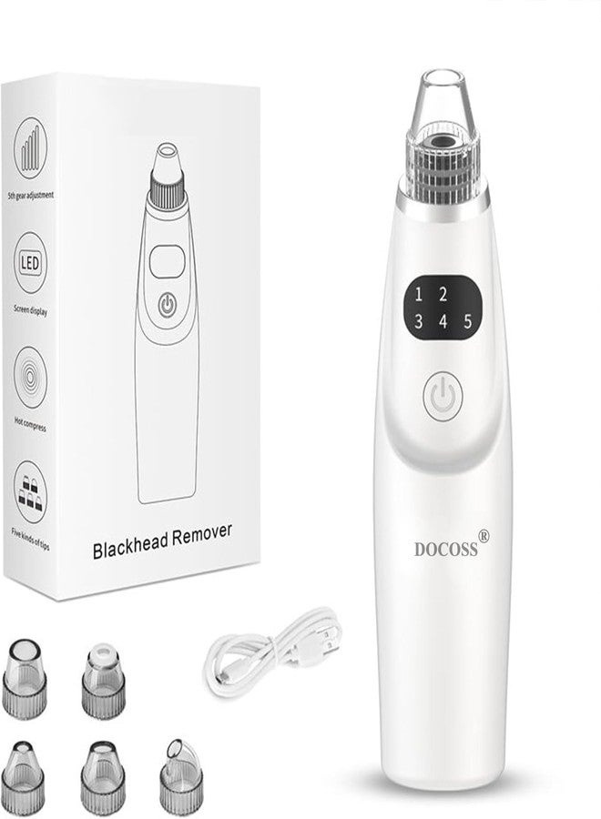Docoss Ultrasonic Black head Remover Tool -Rechargeable White heads & Blackhead Removal Machine for Nose with 5 Suction Levels and Probes, Pore Cleansing Machine for Skin Lifting & Brighter Face - Image 1