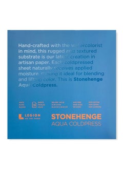 Stonehenge Stonehenge Aqua Watercolor Block, 140lb. Coldpress, 10 x 10, White, 15 Sheets (L21-SQC140WH1010)  - Image 1