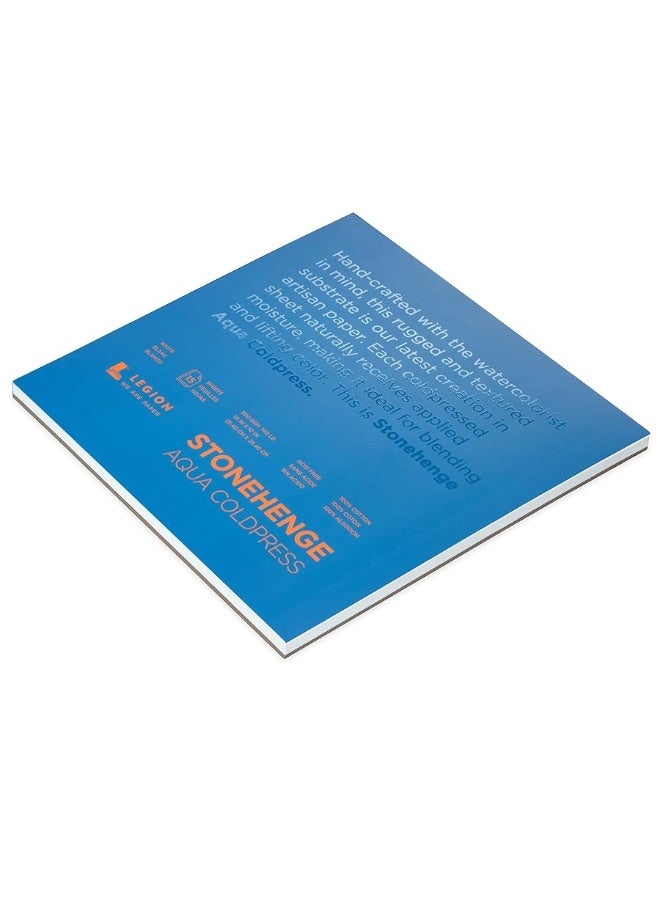 Stonehenge Aqua Watercolor Block 140lb Coldpress 10 x 10 White 15 Sheets L21SQC140WH1010 - Image 2