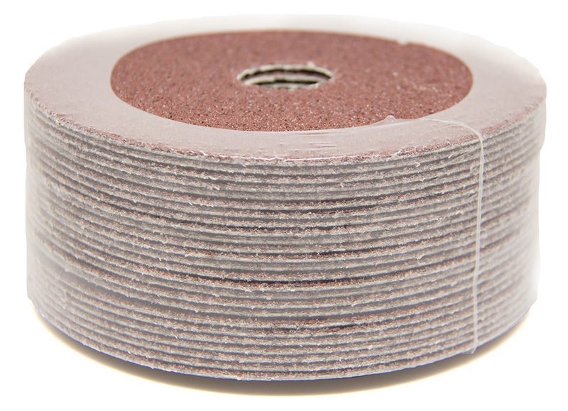 Benchmark Abrasives 5 Inch Sanding Discs Aluminum Oxide Resin Fiber Grinding Disc for Grinding, Stripping on Wood, Fiberglass, Steel, Metal, 7/8" Arbor Angle Grinder Sanding Disc, 25 Pack - 24 Grit - Image 1