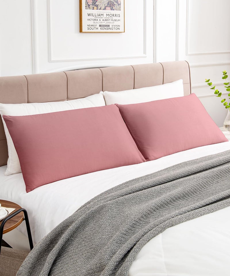 Warmstar Warmstar Cotton Pillow Cases Standard Size Set of 2  600 Thread Count Pillowcases 20x26 Inches  Soft Long Staple Cotton Pillowcases Breathable with Envelope Closure Lotus Pink  - Image 2
