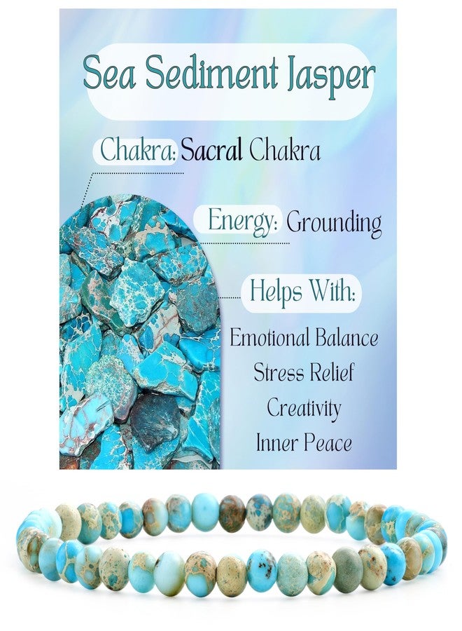 Bivei Sea Sediment Jasper - Grounding - 4mm Beaded Bracelets for Women Handmade Semi Precious Natural Stone Stretch Elastic Jewelry Yoga Protection Gifts - Image 1