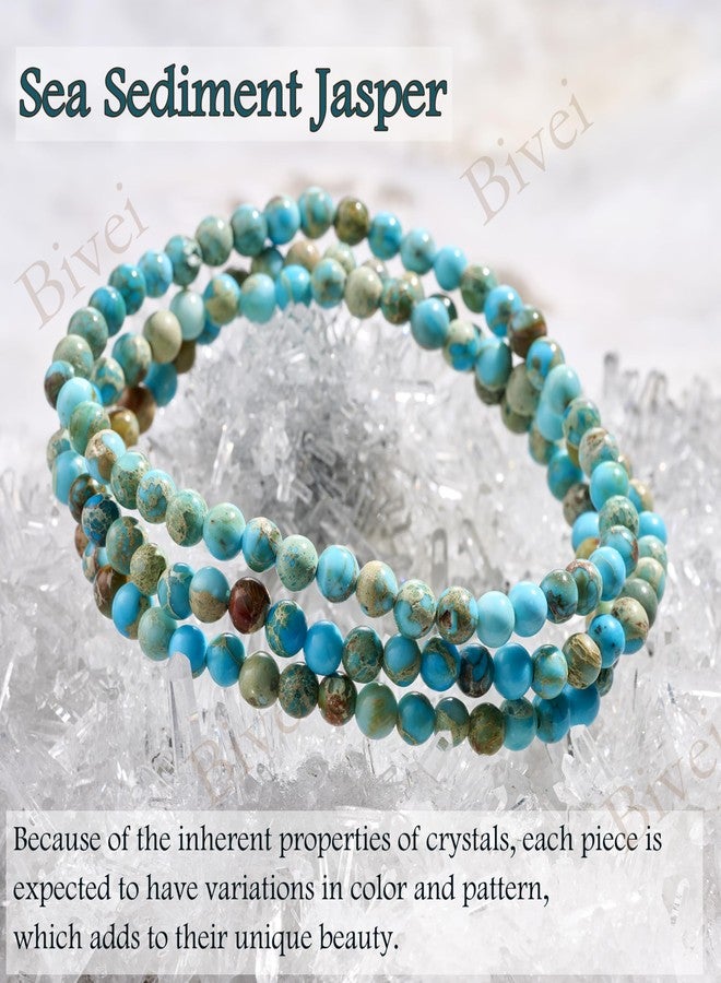 Bivei Sea Sediment Jasper - Grounding - 4mm Beaded Bracelets for Women Handmade Semi Precious Natural Stone Stretch Elastic Jewelry Yoga Protection Gifts - Image 4