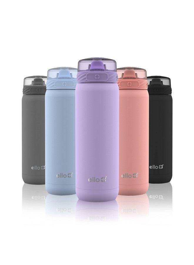 Ello Cooper 32oz Stainless Steel Water Bottle with Straw and Carry Handle, Double Walled and Vacuum Insulated Metal, Leak Proof Locking Lid with Soft Silicone Spout, Reusable, BPA Free, Lilac - Image 1