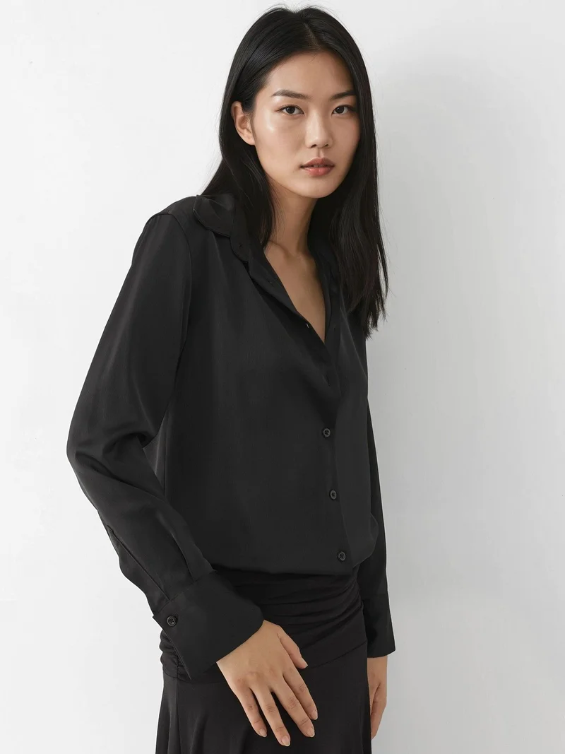 HICCUP Long Sleeve Satin Shirt