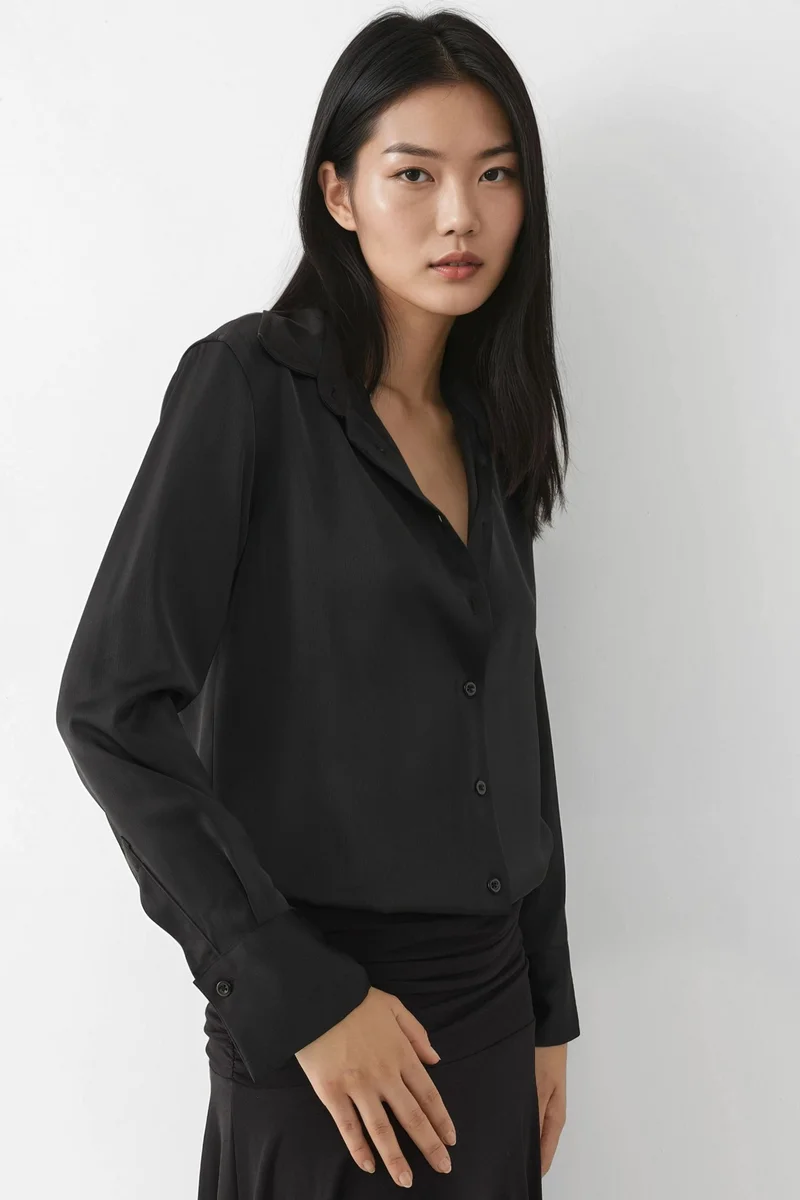 Hiccup Long Sleeve Satin Shirt