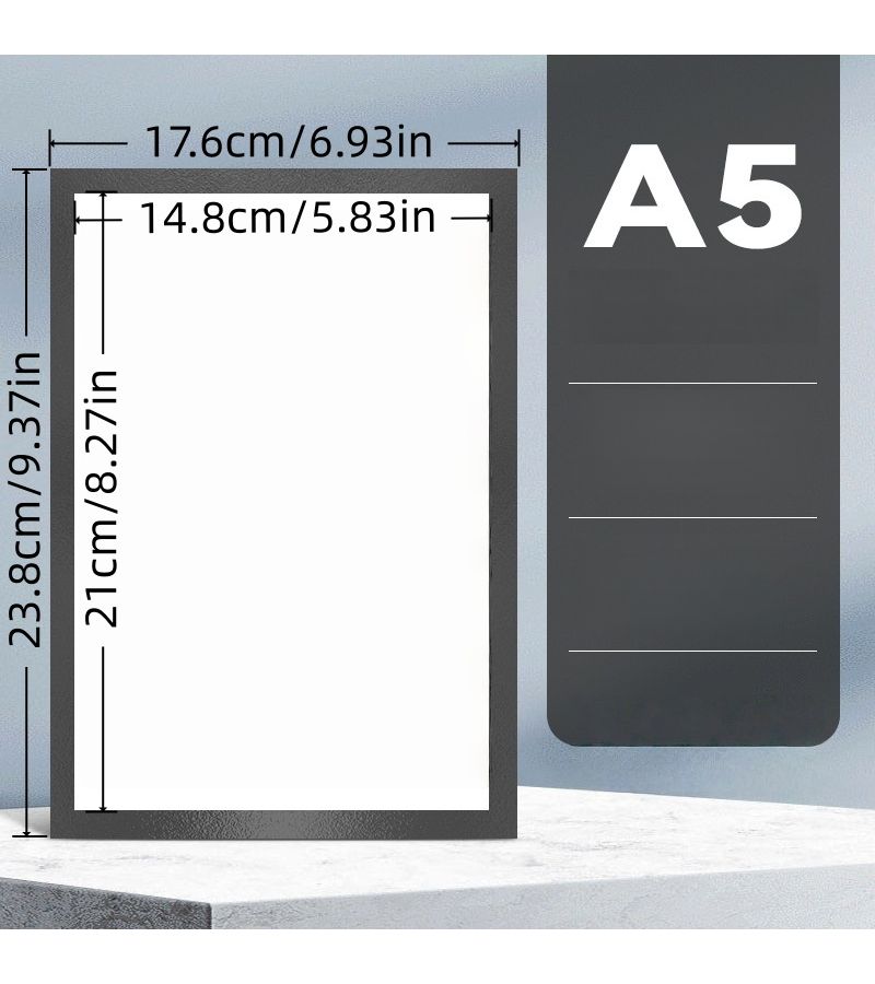 2pcs Self Adhesive Display Boards Portable A6 Silver Wall Mounted Photo File Holders For Brochures Flyers Certificates Advertisement Announcements Posters Menus - Image 3