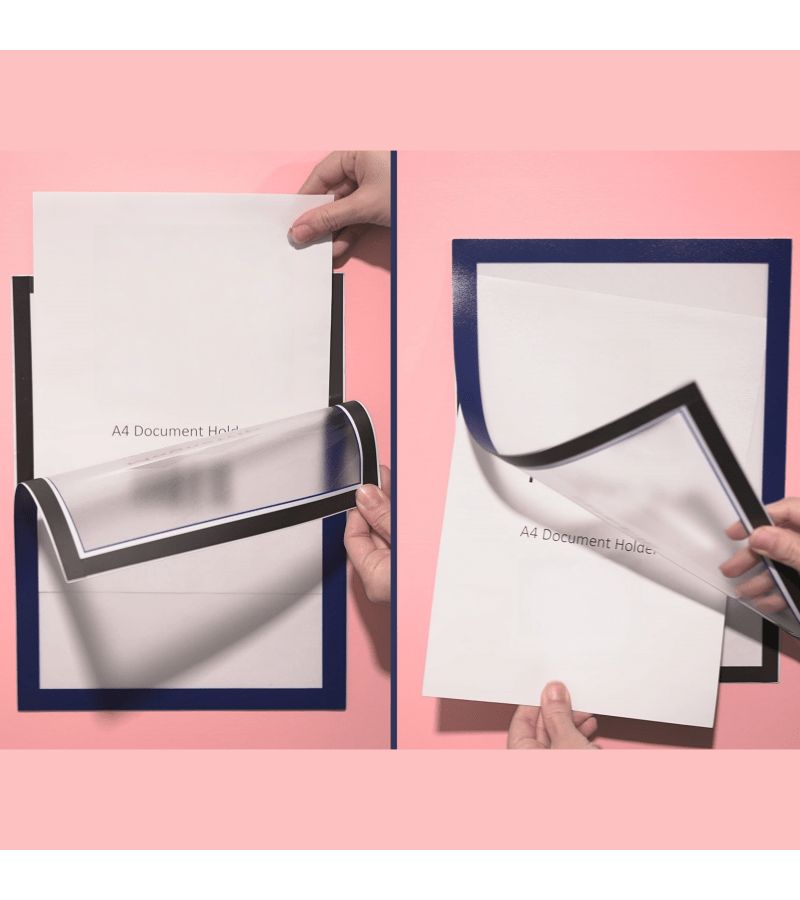 2pcs Self Adhesive Display Boards Portable A6 Silver Wall Mounted Photo File Holders For Brochures Flyers Certificates Advertisement Announcements Posters Menus - Image 1
