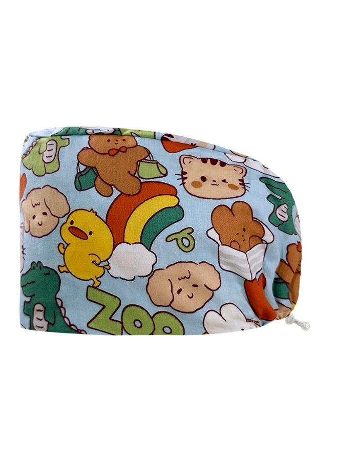 NIBEMINENT Personalized Colorful Print Cotton Hat Medical Scrubs Caps Buckle Beauty Salon Hat Lab Pet Shop HeadCover Nurse Cap Surgical Cap