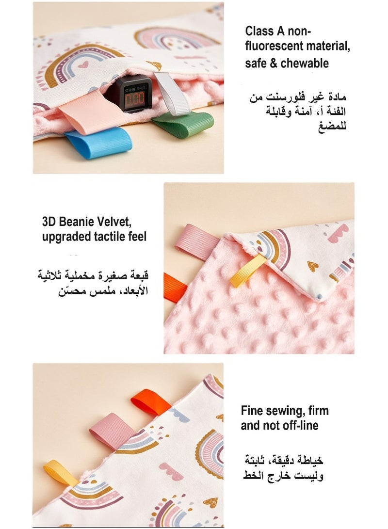 جوبل منديل على شكل فول للأطفال مطبوع عليه رسوم كرتونية مهدئة لحديثي الولادة على شكل فول، منشفة قماش مهدئة للنوم للأطفال - Image 3