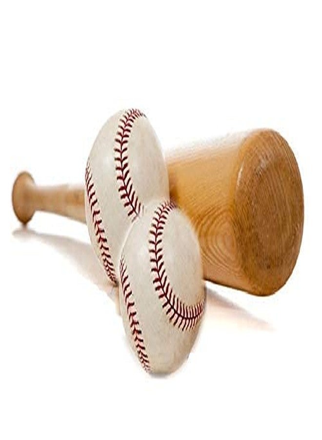 RAKSO Wooden Base Bat Willow Baseball Bat with 2 Base Balls Poplar Willow Baseball Bat 32 inch - Image 1