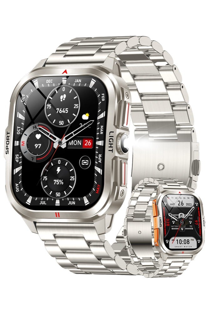 RollsTimi  New Men's Bluetooth Smartwatch, Equipped 2.01-Inch TFT Full-Screen Touch, Supports Flashlight Lighting, Sports Sleep Monitor, Equipped Magnetic Charging, Both Vibration Reminder Remote Camera Functions,Smart Wearable Watch - Image 1